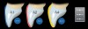 (1.) Illustration of amount of tooth reduction and the resulting shade change.