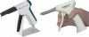 (3.) Examples of gun delivery designs that directly heat RBC within the end of the gun. This design avoids the need to transfer a pre-heated compule into a delivery syringe, allowing maintenance of RBC temperature up to the point of delivery.